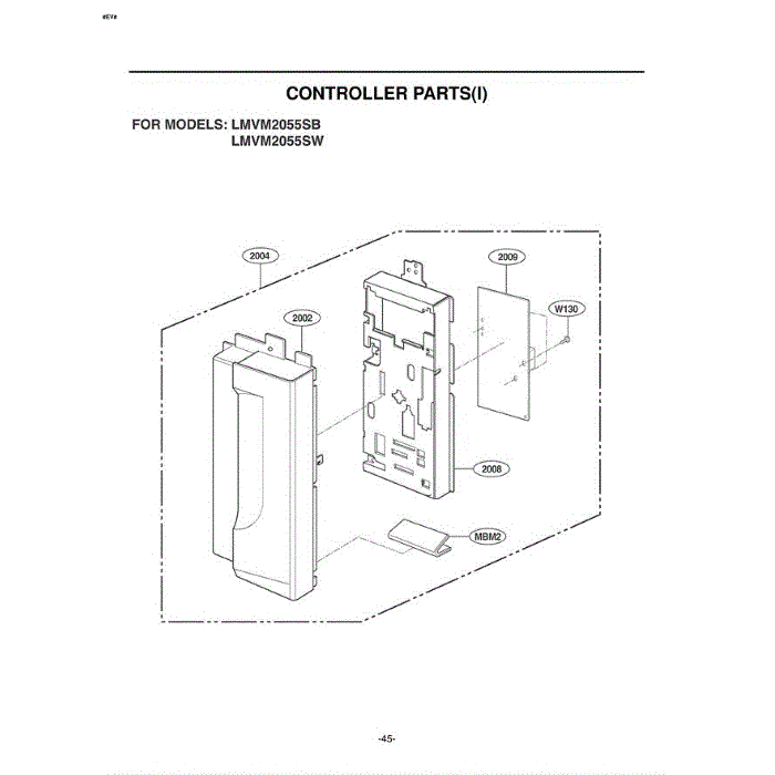 Section 3 Diagram and Parts List for LMVM2055SB ABKELGA LG Microwave Oven Combo
