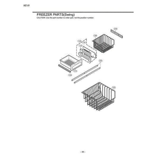 Section 1 Diagram and Parts List for LRBC22522WW ASWCLGG LG Refrigerator