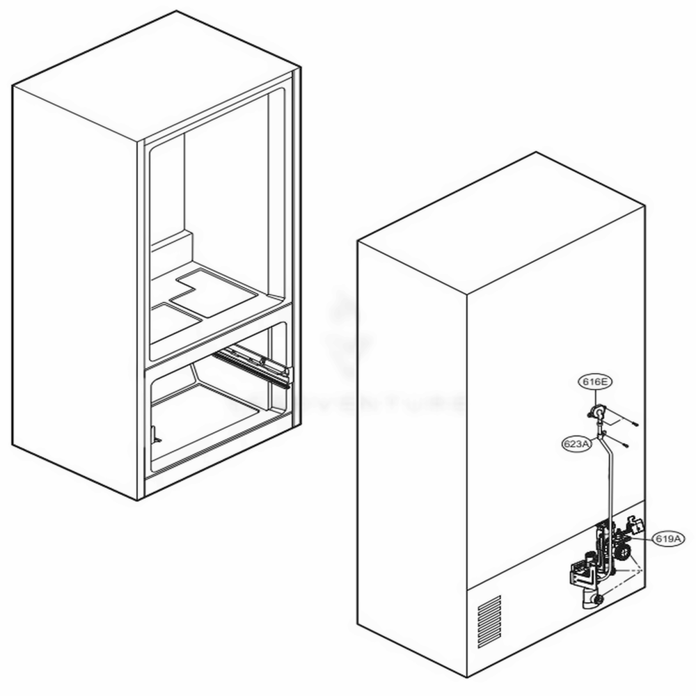 Valve And Water Tube Parts Diagram and Parts List for LFCC23596S ASTCNA0 LG Refrigerator