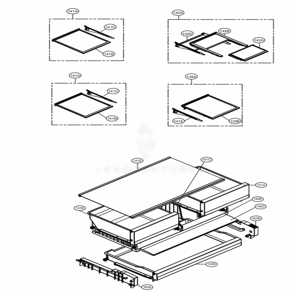 Refrigerator Parts Diagram and Parts List for 73109 AWBCSE2 LG Refrigerator