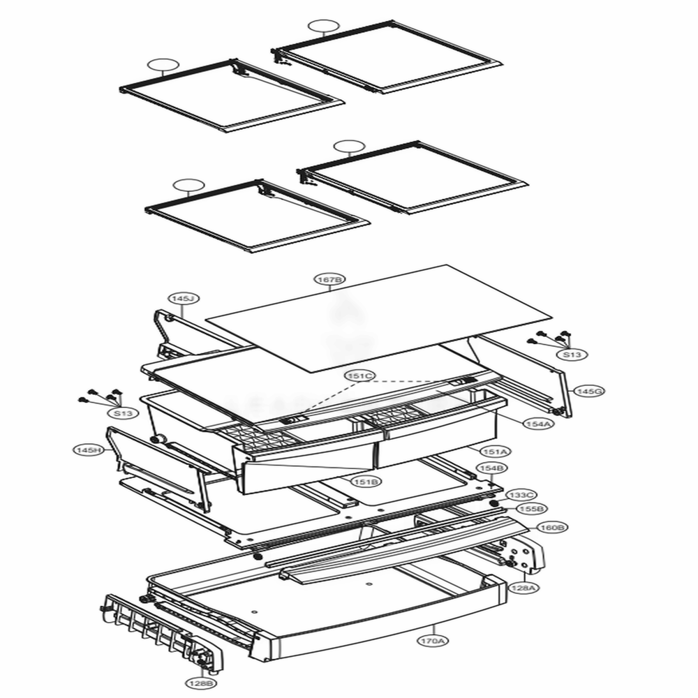 Refrigerator Parts Diagram and Parts List for LFCS22520D ASBCNA1 LG Refrigerator