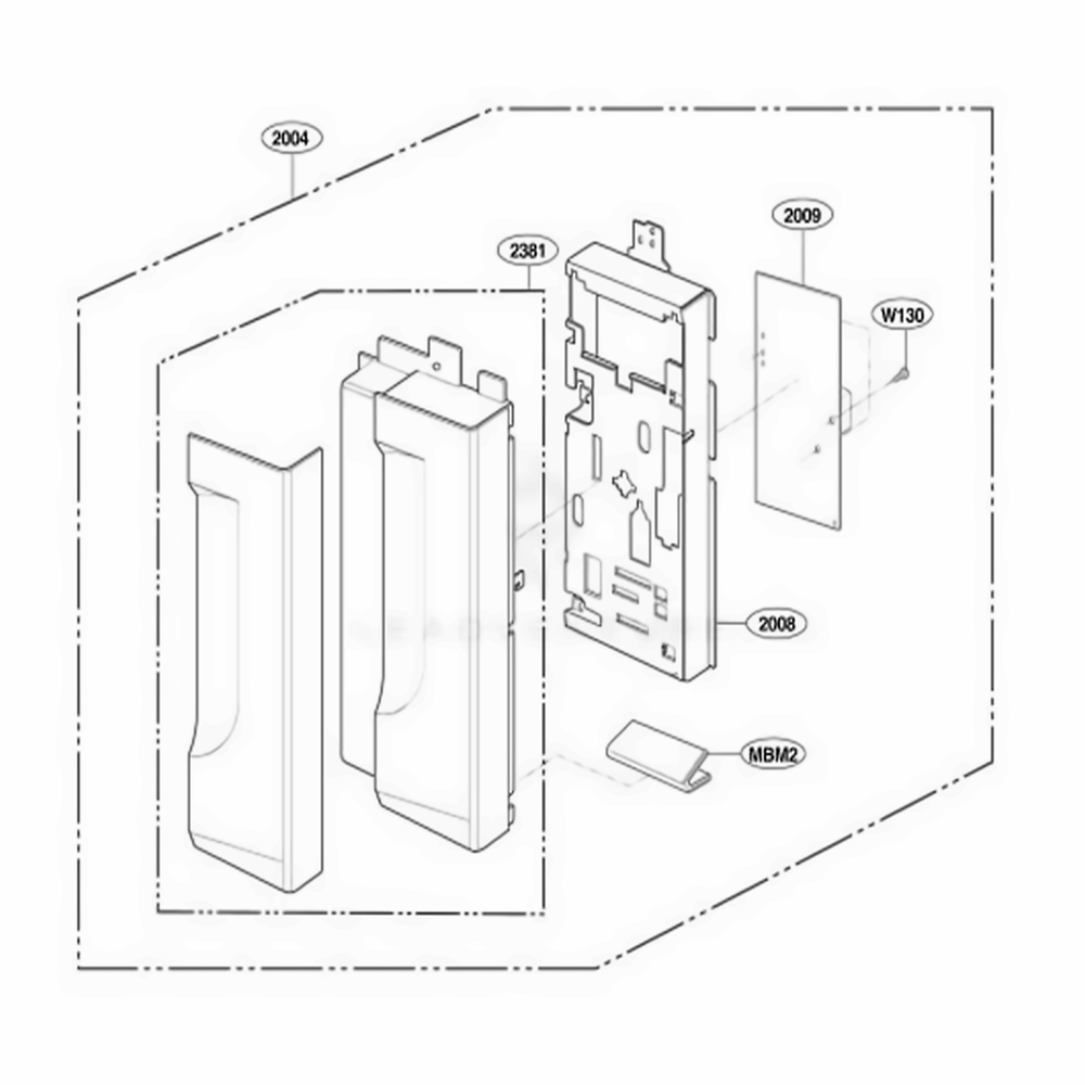 Controller Parts Diagram and Parts List for LMVM2075ST AS2ELGA LG Microwave