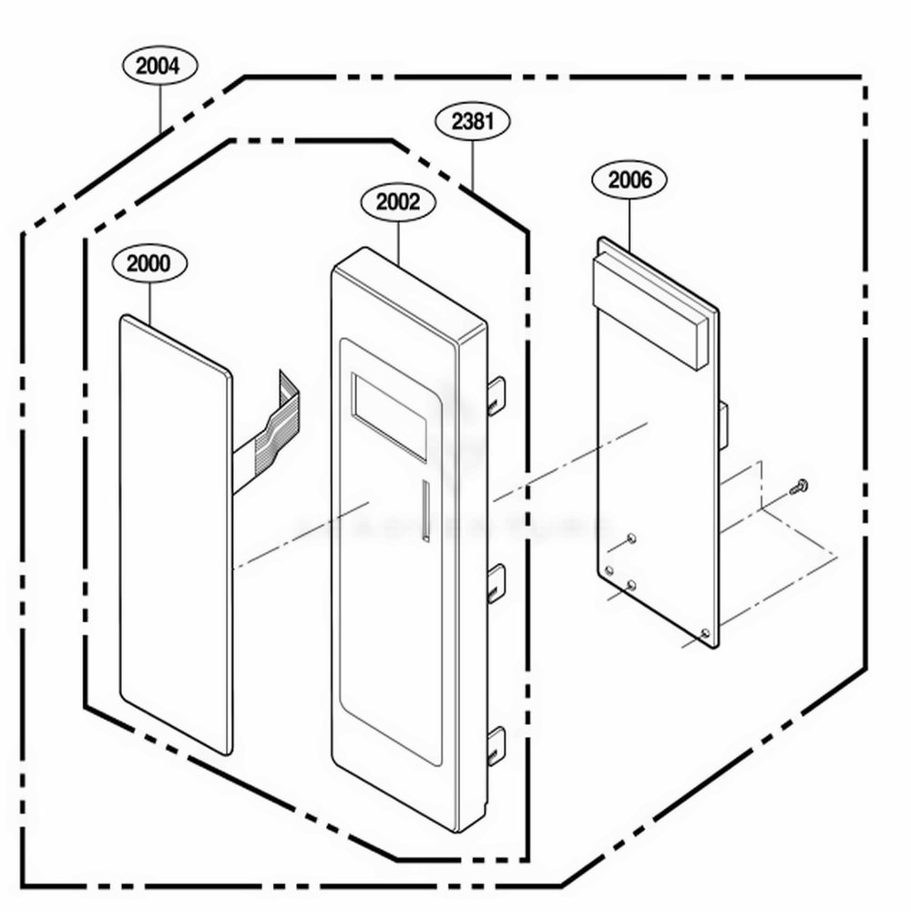 Control Panel Parts Diagram and Parts List for AMC7159TAB AB1EAMA LG Wall Oven