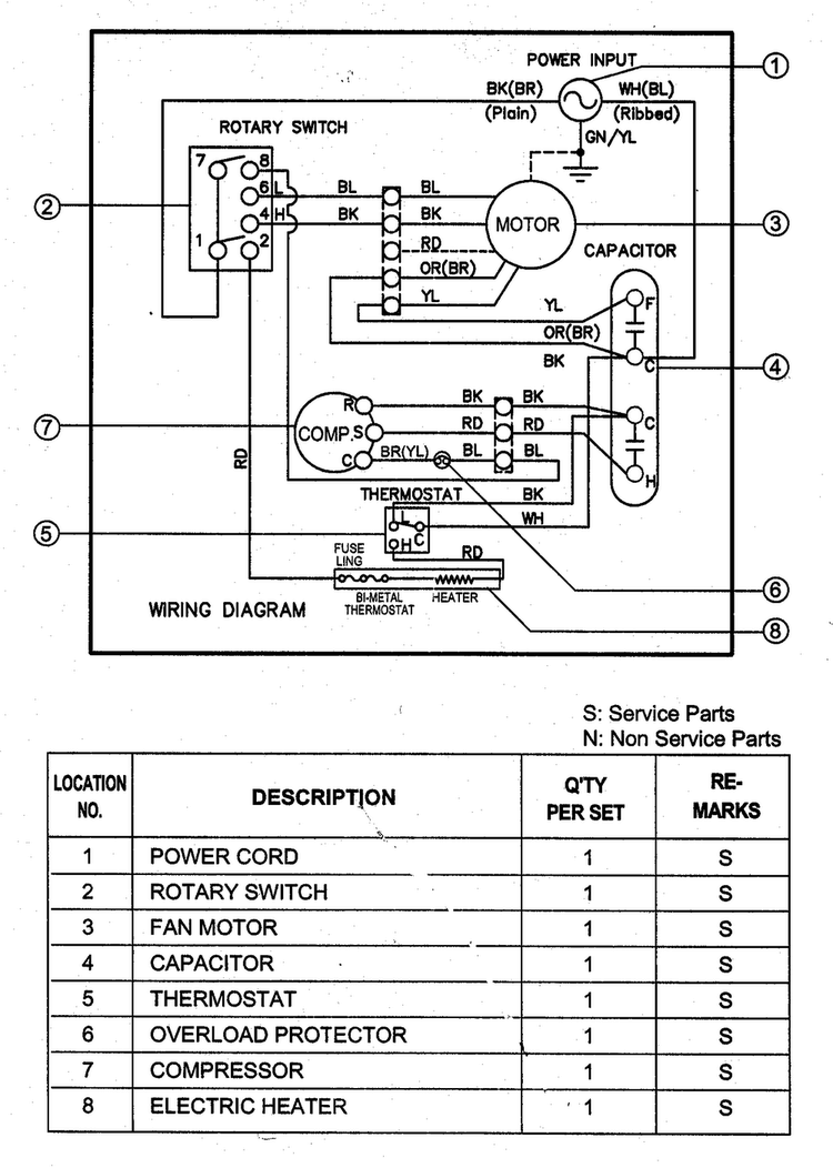 Wiring Diagram Diagram and Parts List for LWC1213AAG  LG Air Conditioner