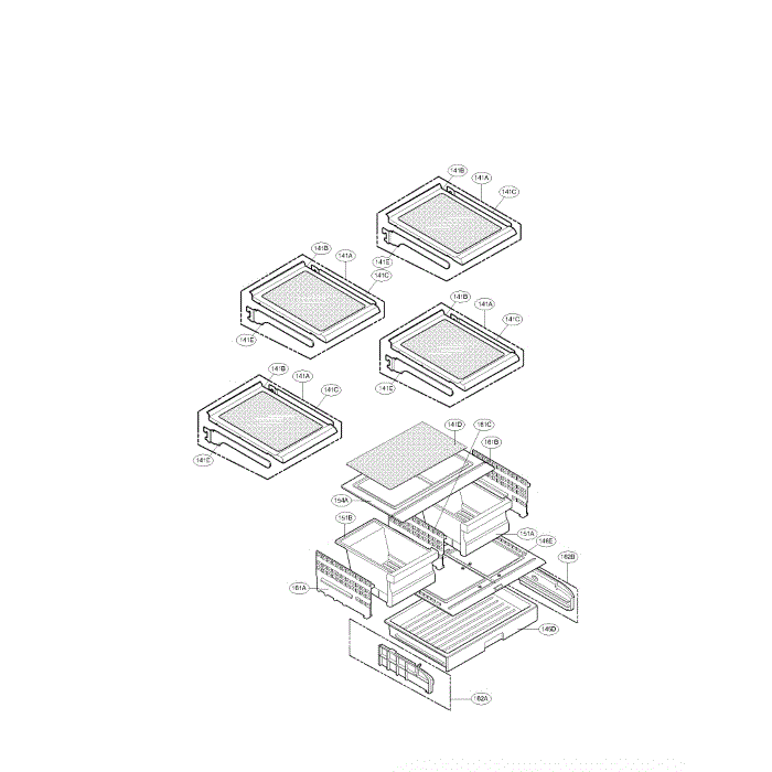 Refrigerator Diagram and Parts List for LFX25973ST 00 LG Refrigerator