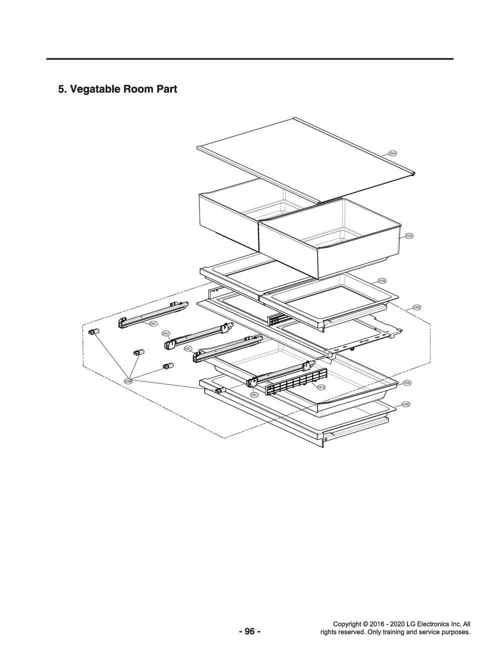 Vegatable Room Part Diagram and Parts List for GR-X23FGNGM AGRCNA0 LG Refrigerator