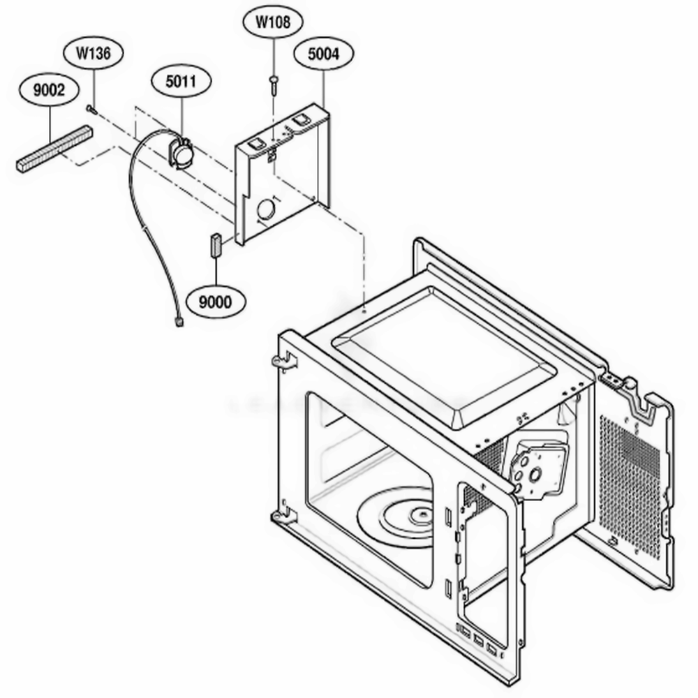 Sensor Parts Diagram and Parts List for MBBS (01)(CS1EBSH) LG Microwave