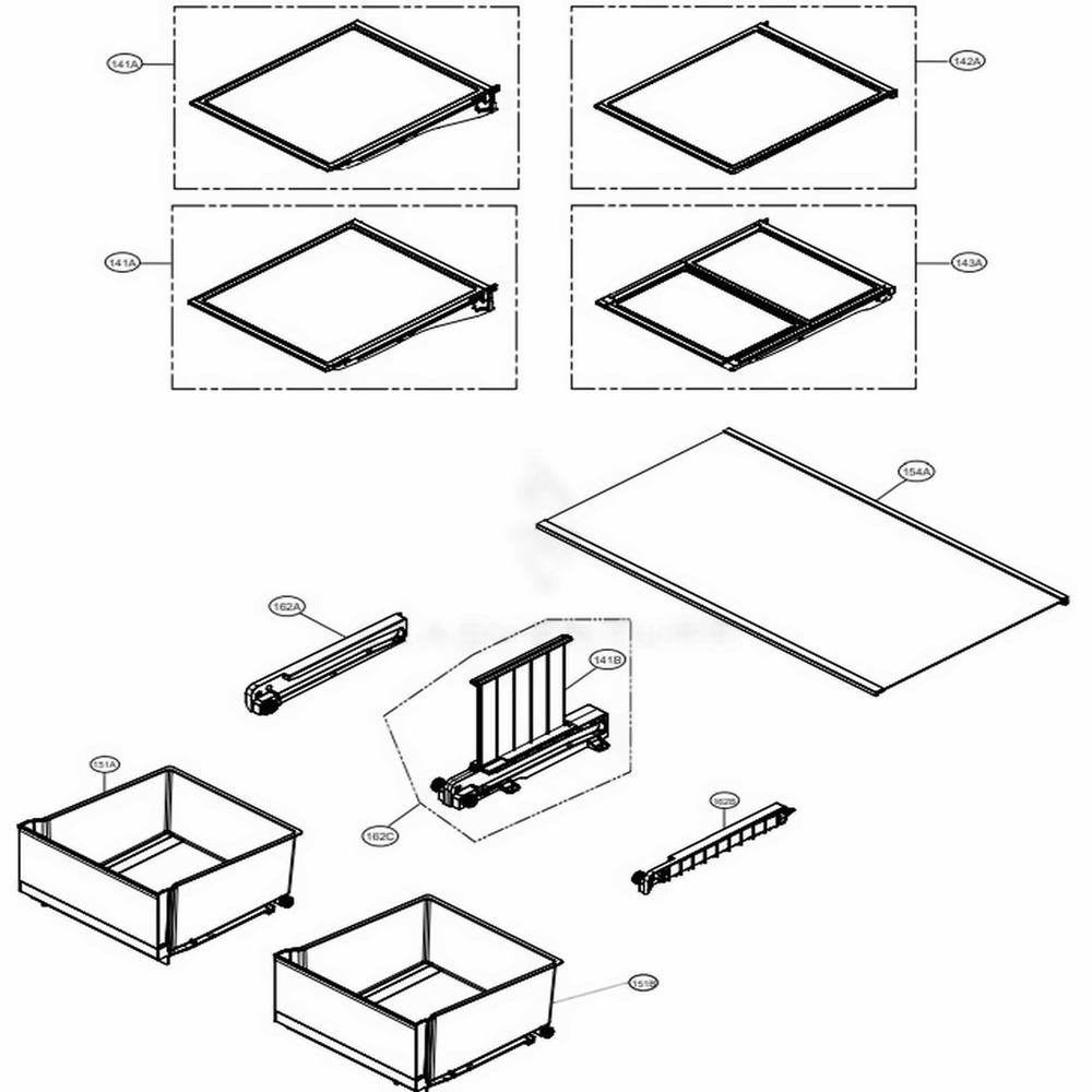 Refrigerator Parts Diagram and Parts List for LRMDC2306S ASTCNA0 LG Refrigerator