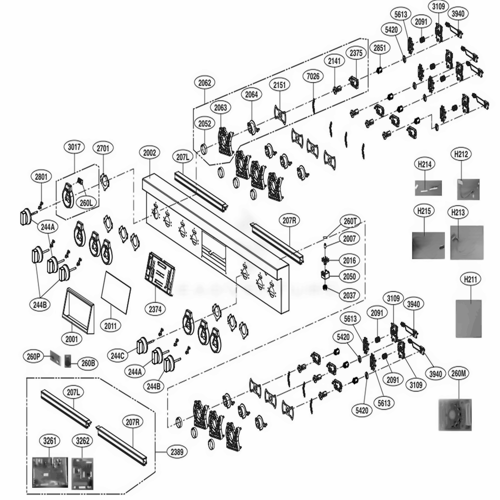 Controller Parts Diagram and Parts List for SKSGR480GS ASTESGN LG Range