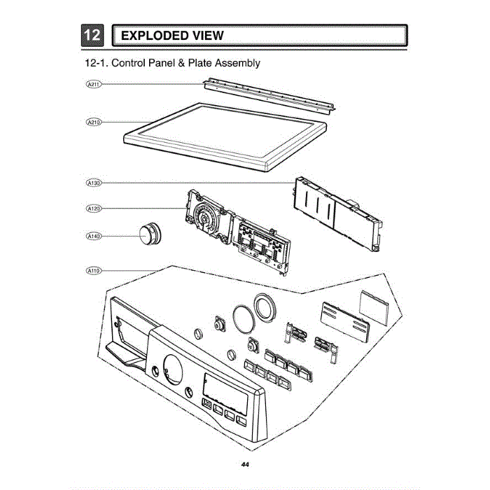 Section 2 Diagram and Parts List for DLG2602W ABWEEUS LG Dryer