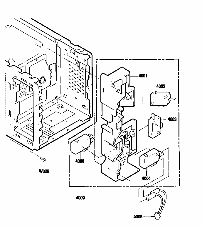 Latch Board Diagram and Parts List for 7218954690  Kenmore Microwave