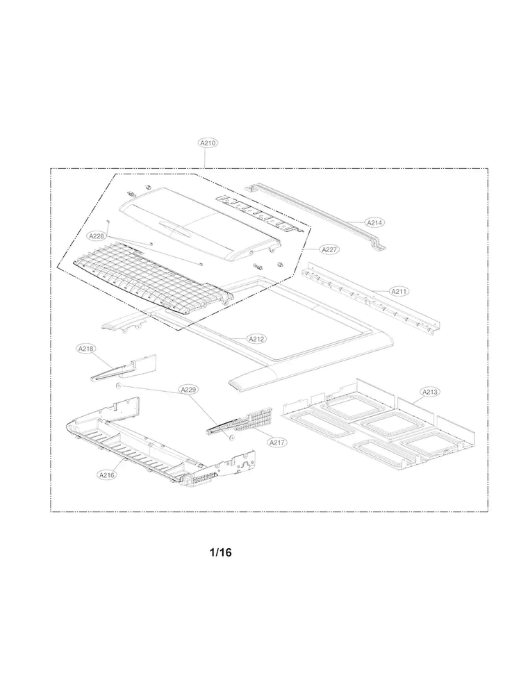 Plate Assembly Parts Diagram and Parts List for DLEX5000V  LG Dryer