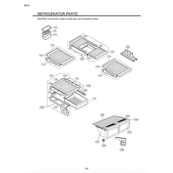 Section 4 Diagram and Parts List for LFC22760SW ASWCLGY LG Refrigerator