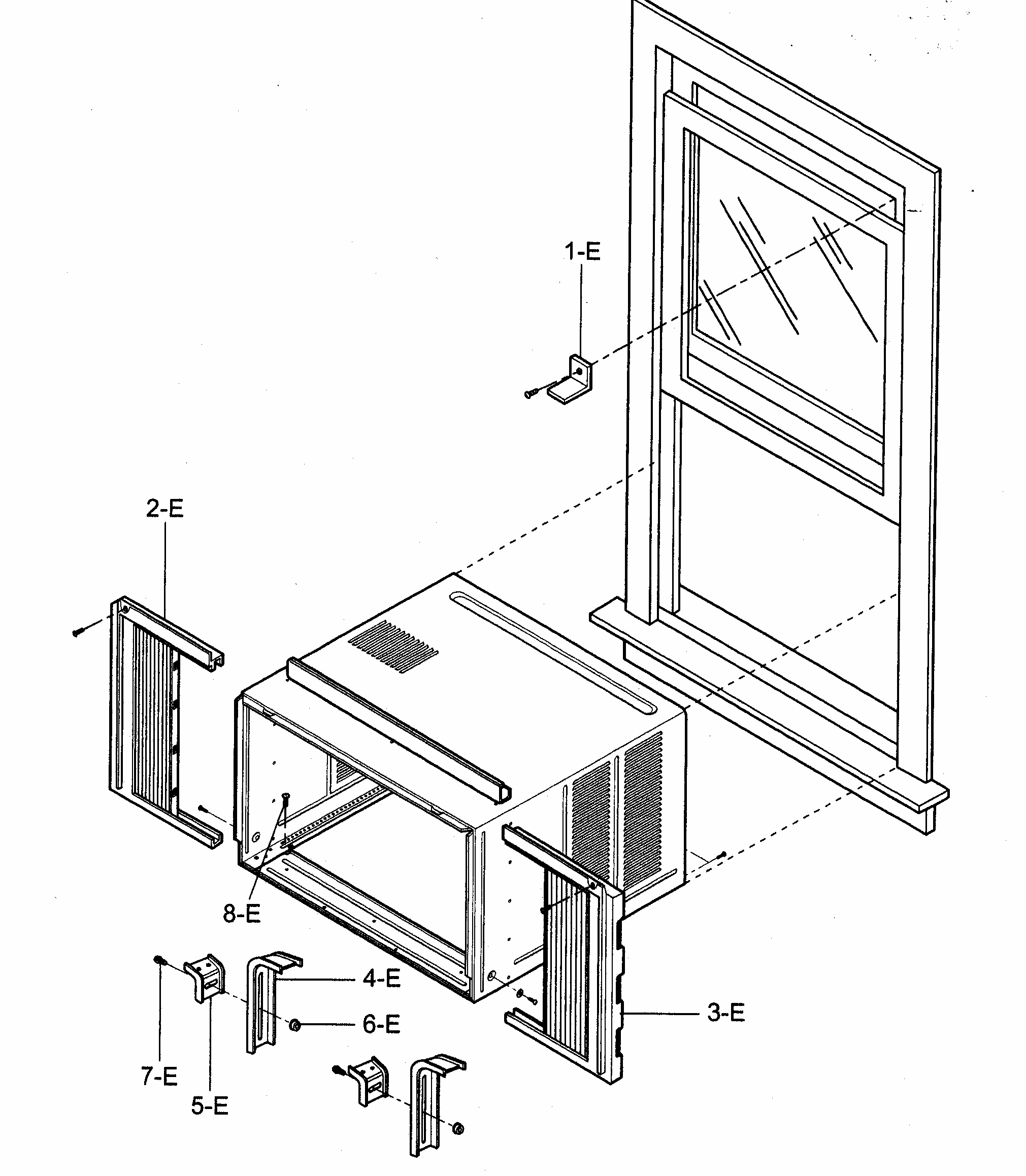 Installation Kit Assy Diagram and Parts List for 58075180500  Kenmore Air Conditioner