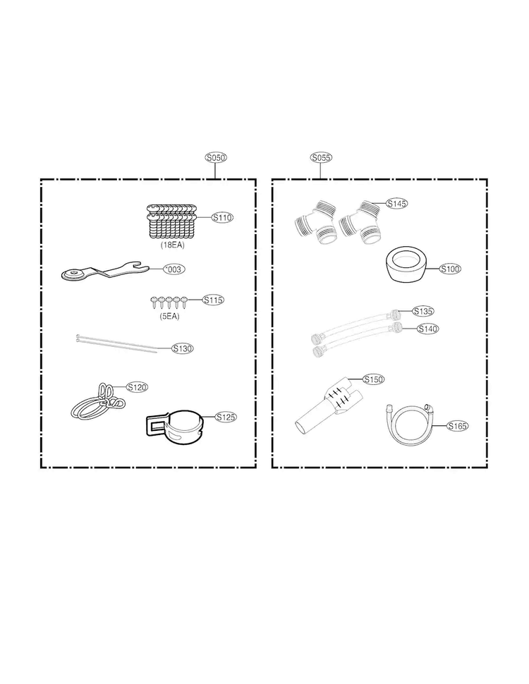Accessory Parts Diagram and Parts List for WD100CV  LG Washer