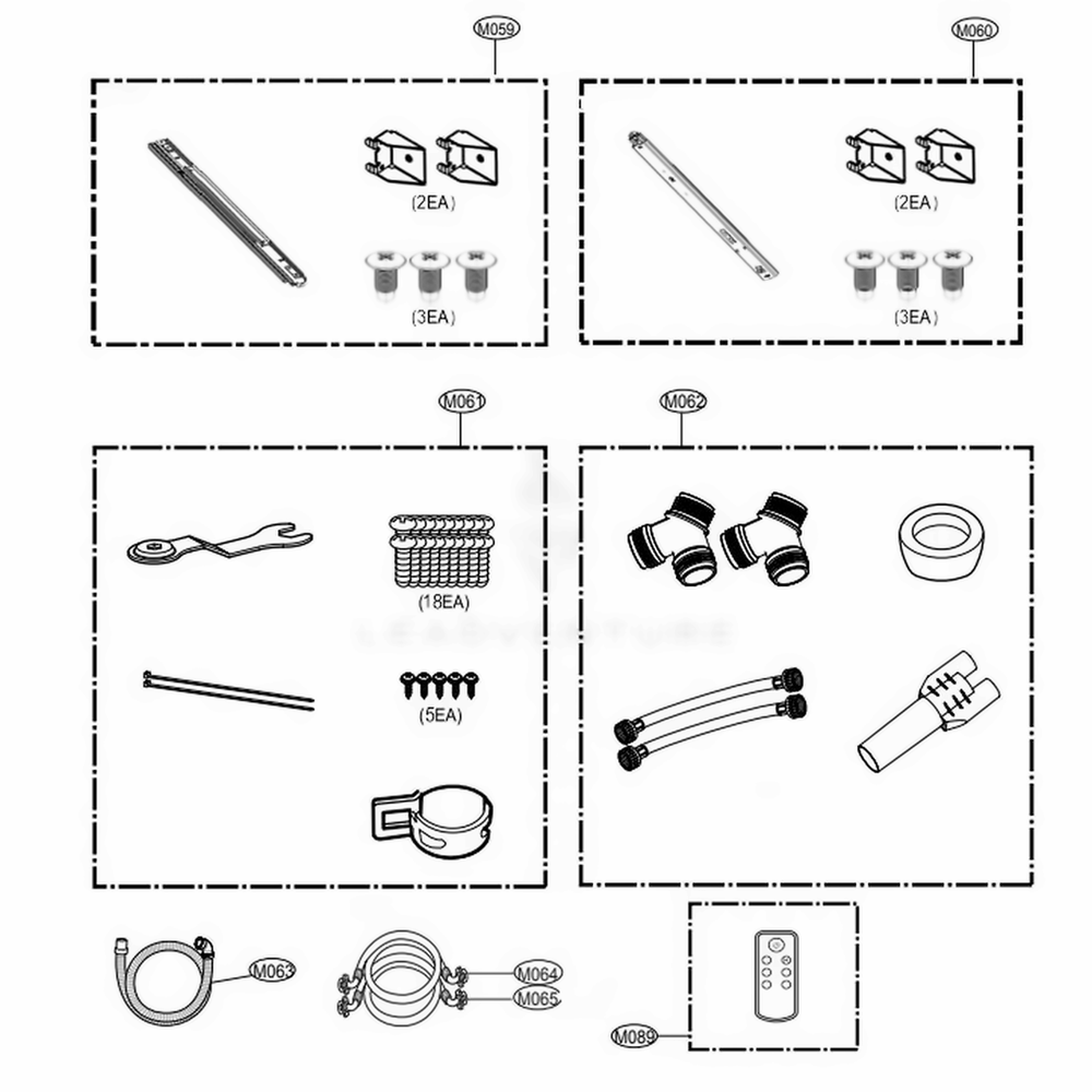 Accessories Diagram and Parts List for WD100CV ASSEECI LG Washer