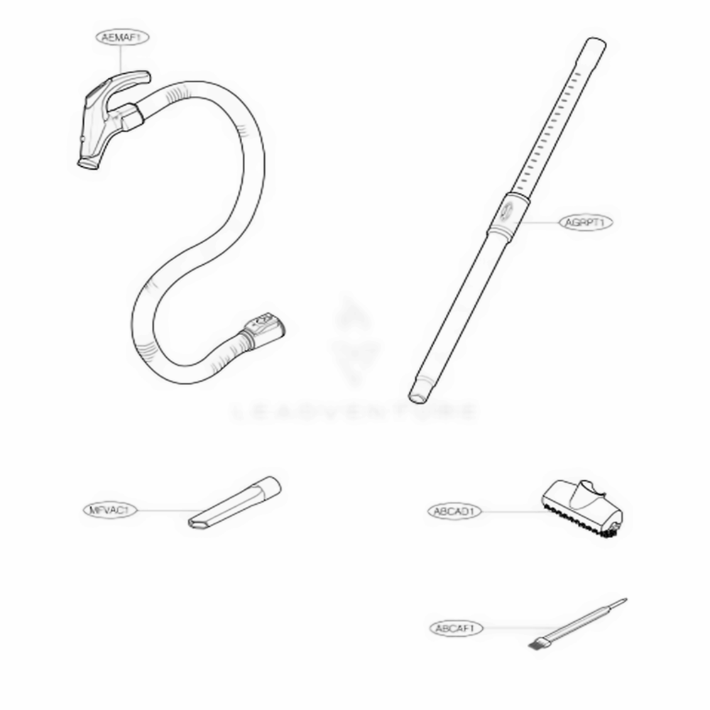 Accessories Diagram and Parts List for S3765 ACHEHOO LG Canister Vacuum