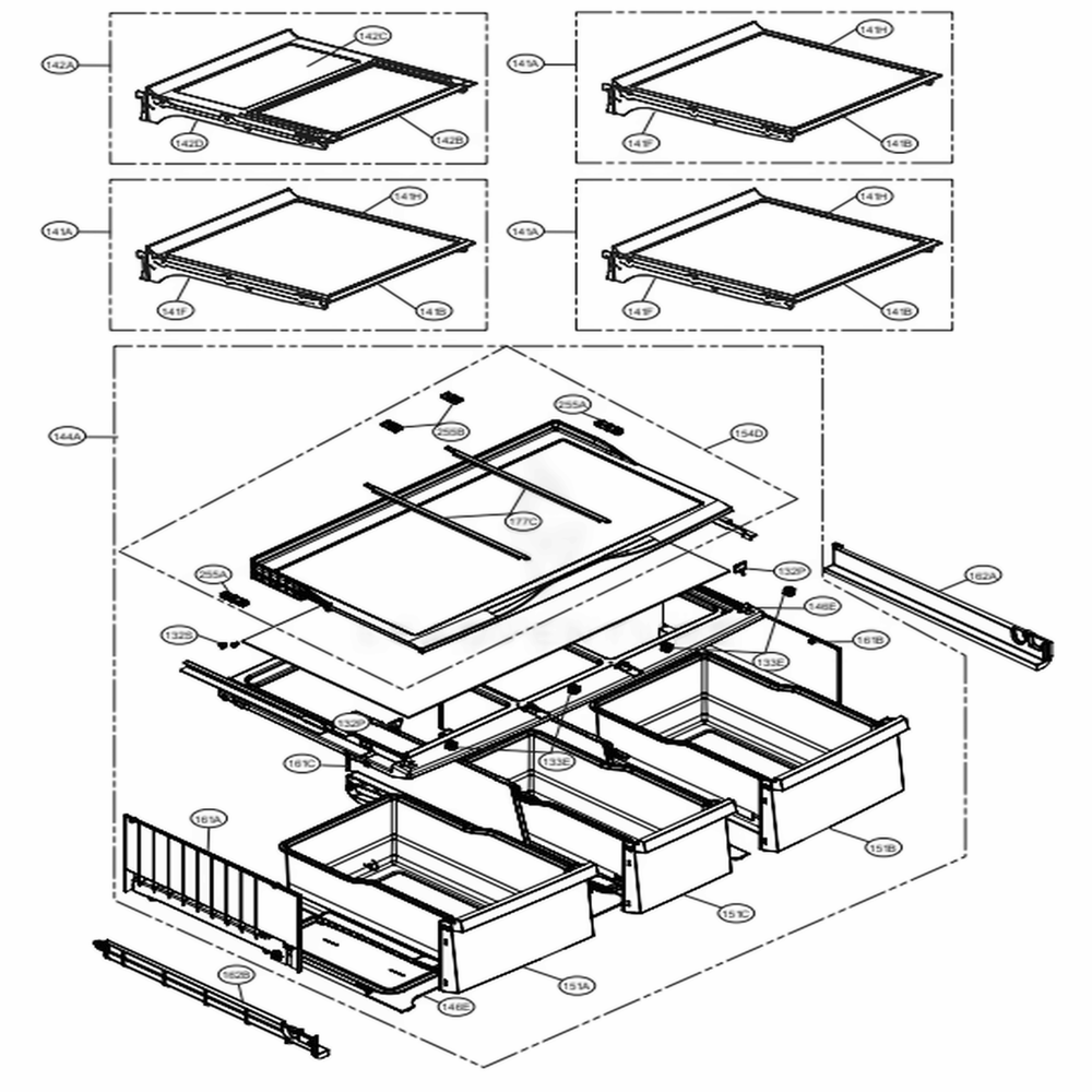 Refrigerator Parts Diagram and Parts List for LMXS30776D ASBCNA0 LG Refrigerator