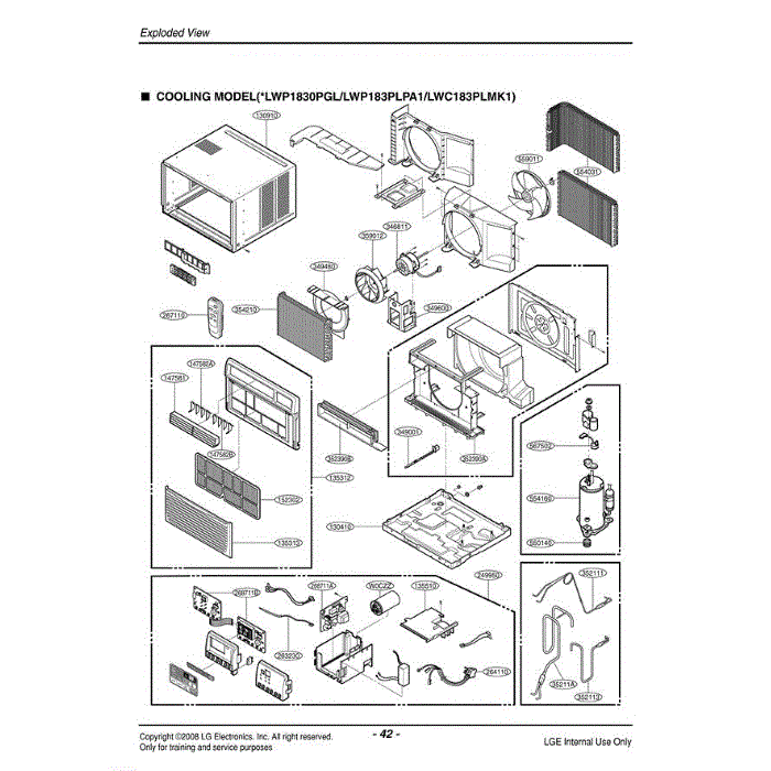 Section Diagram and Parts List for LW1800ER AWY6USL LG Air Conditioner