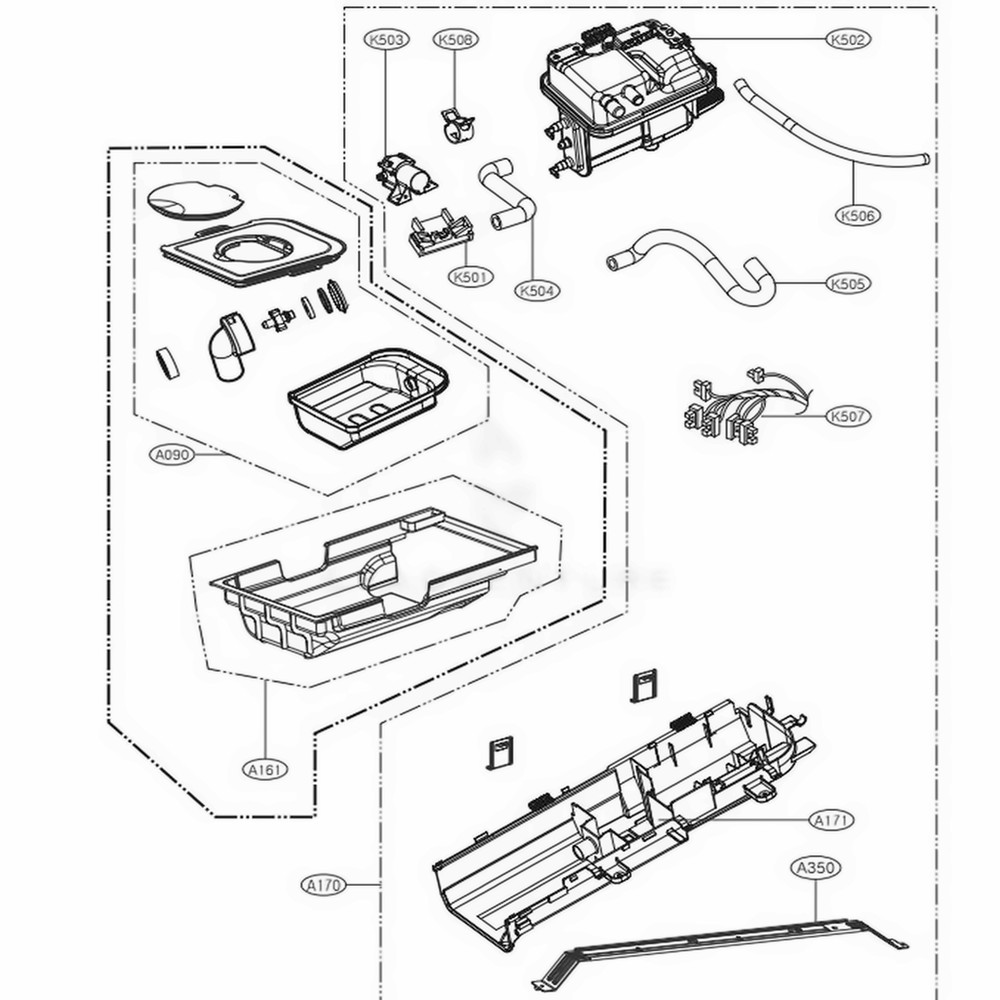 Panel Drawer And Guide Assembly Diagram and Parts List for 79472 ABWESEU LG Dryer