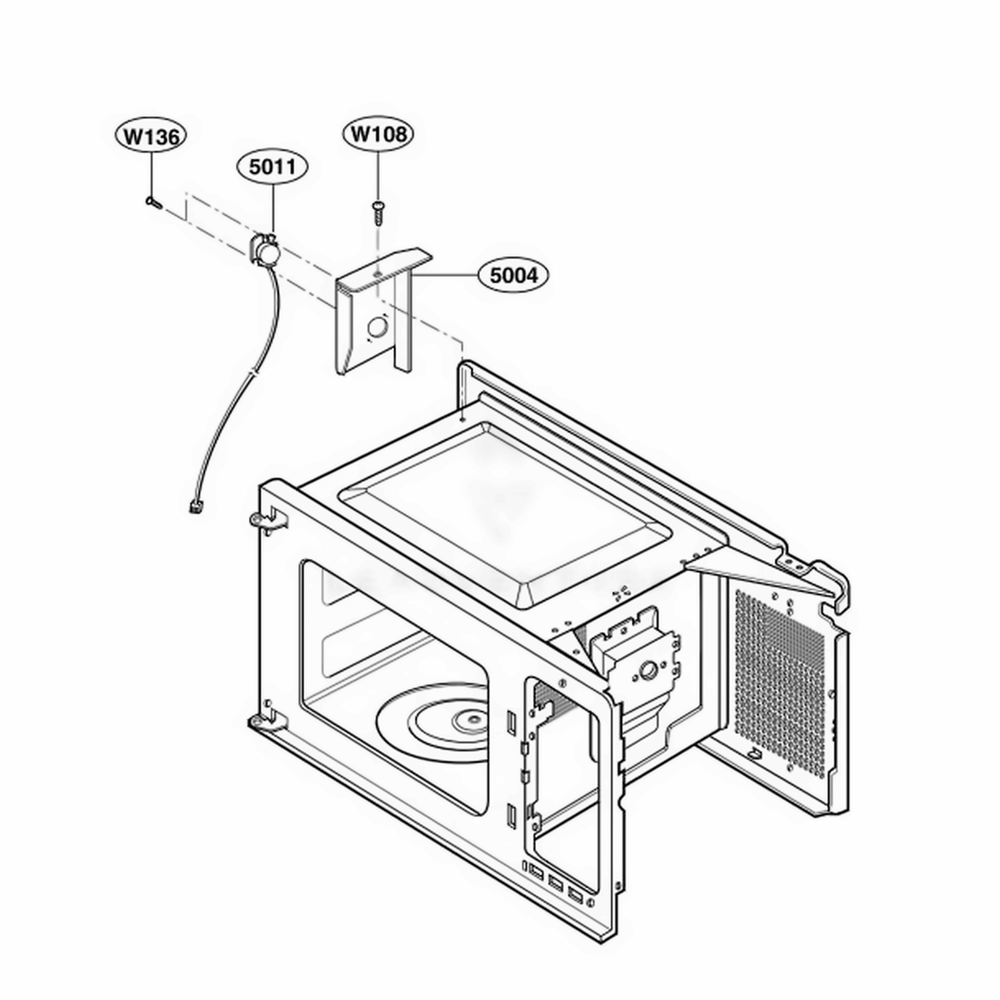 Sensor Parts Diagram and Parts List for 62342203 CW1ESEA LG Range