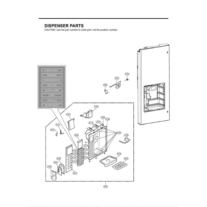 Section 1 Diagram and Parts List for LFX21980ST ASTCLGA LG Refrigerator