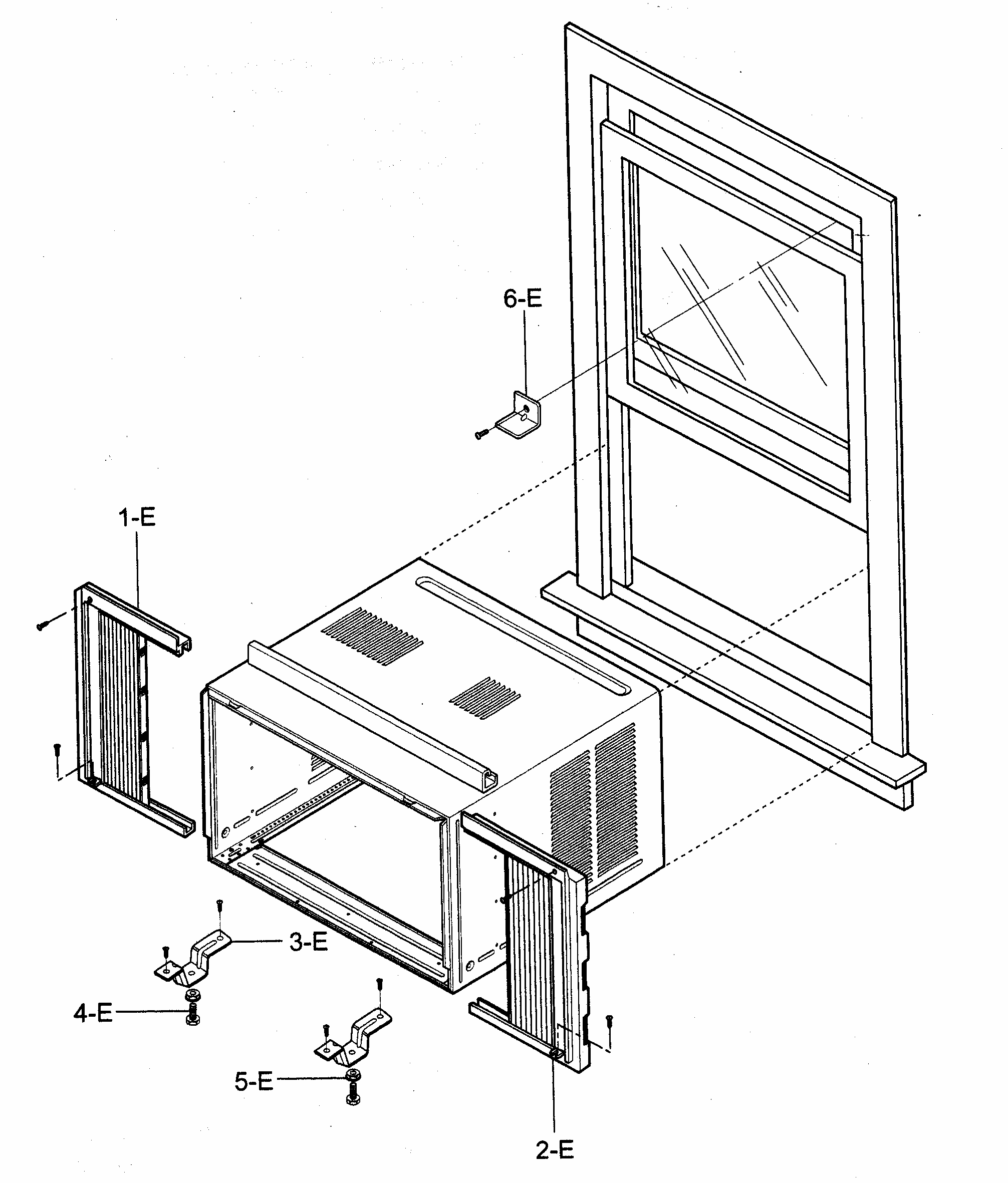 Installation Kit Assy Diagram and Parts List for 58075101500  Kenmore Air Conditioner