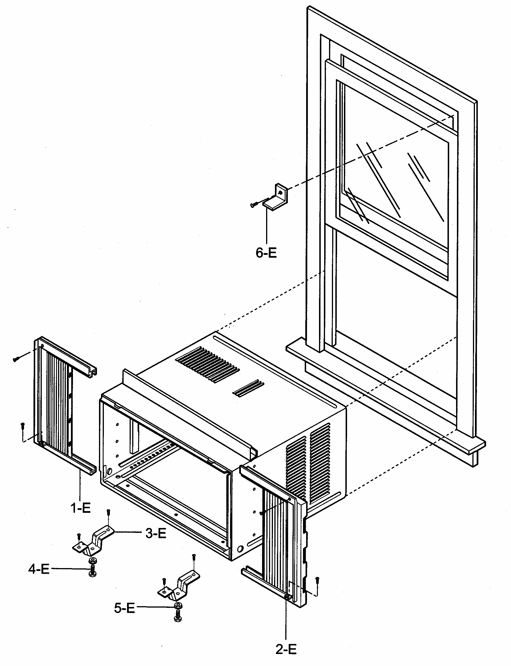 Installation Kit Assy Diagram and Parts List for 58072082200  Kenmore Air Conditioner