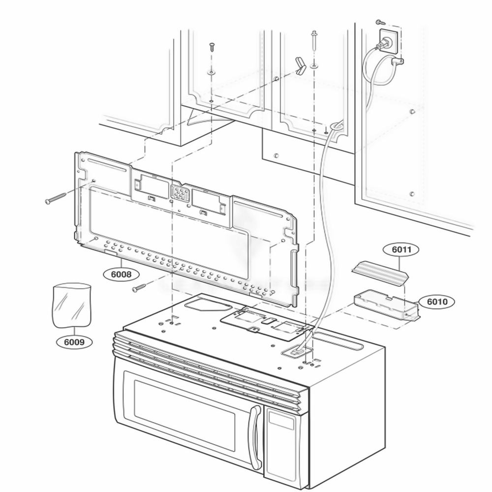 Installation Parts Diagram and Parts List for JMV8196ACW AWHEJEC LG Range