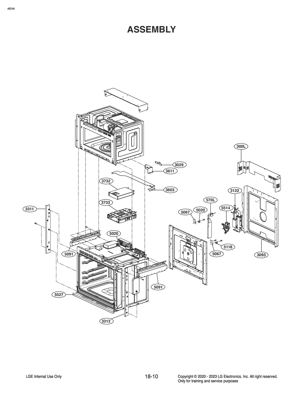 Assembly Diagram and Parts List for WCEK6419S ASTLSGN LG Range