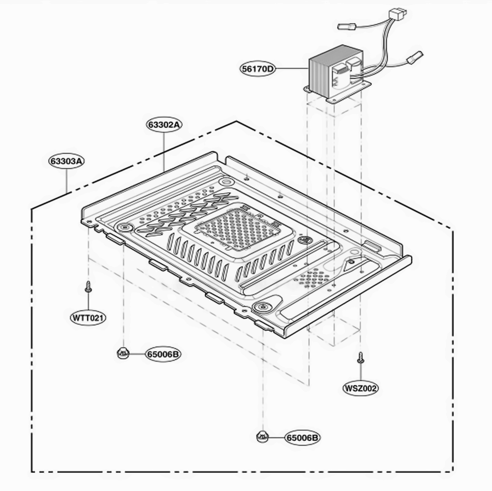 Base Plate Parts Diagram and Parts List for MA7542B01 CB1EGSE LG Range