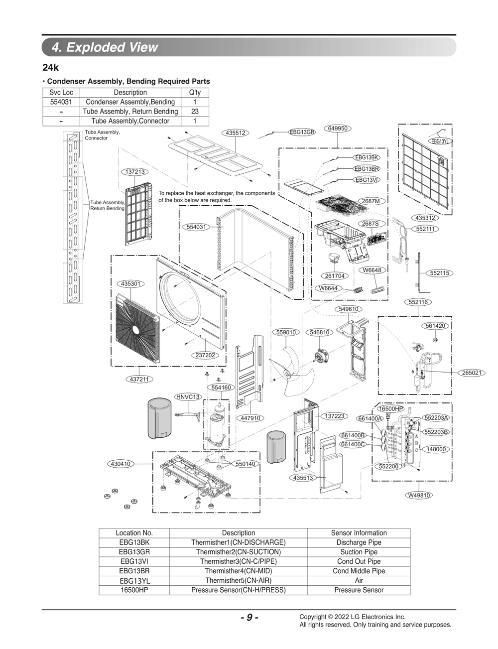 Diagram 1 Diagram and Parts List for LMU243HV AWGHEUS LG Air Conditioner