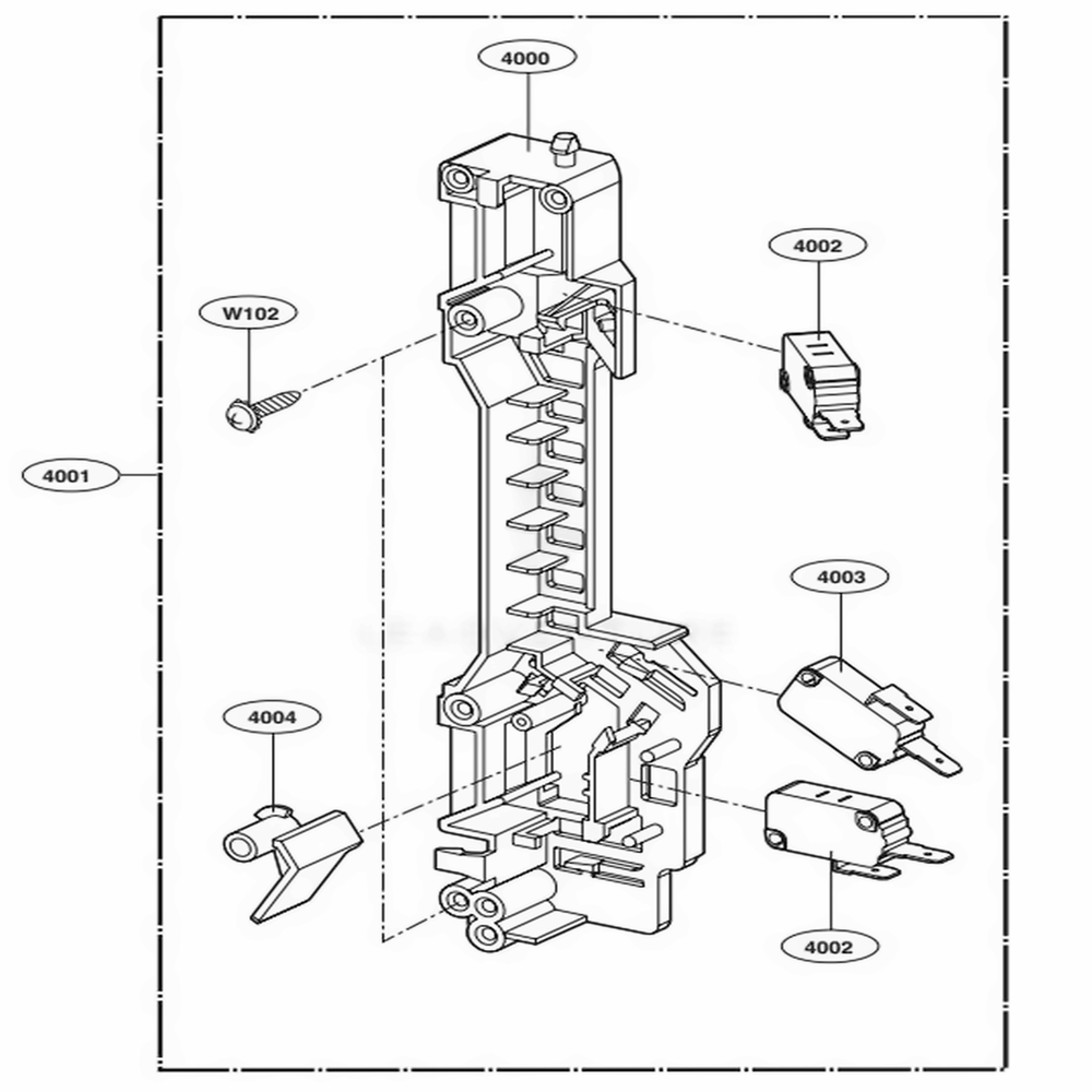 Latch Board Parts Diagram and Parts List for LMV1760ST CSBELGA LG Range