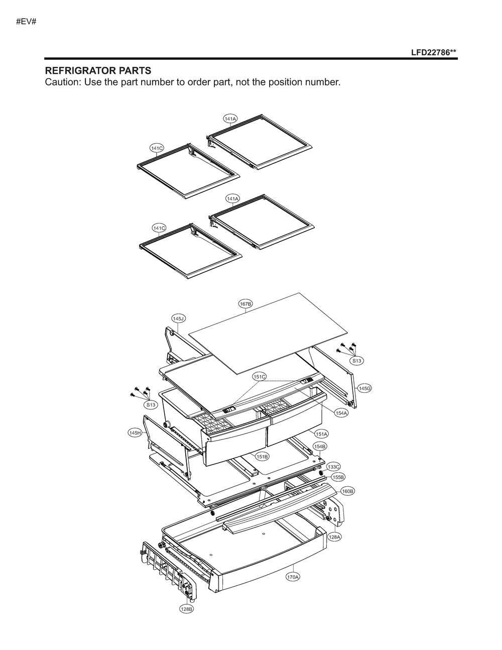 Refrigrator Parts Diagram and Parts List for GM-F223RQXM ASWCNA1 LG Refrigerator