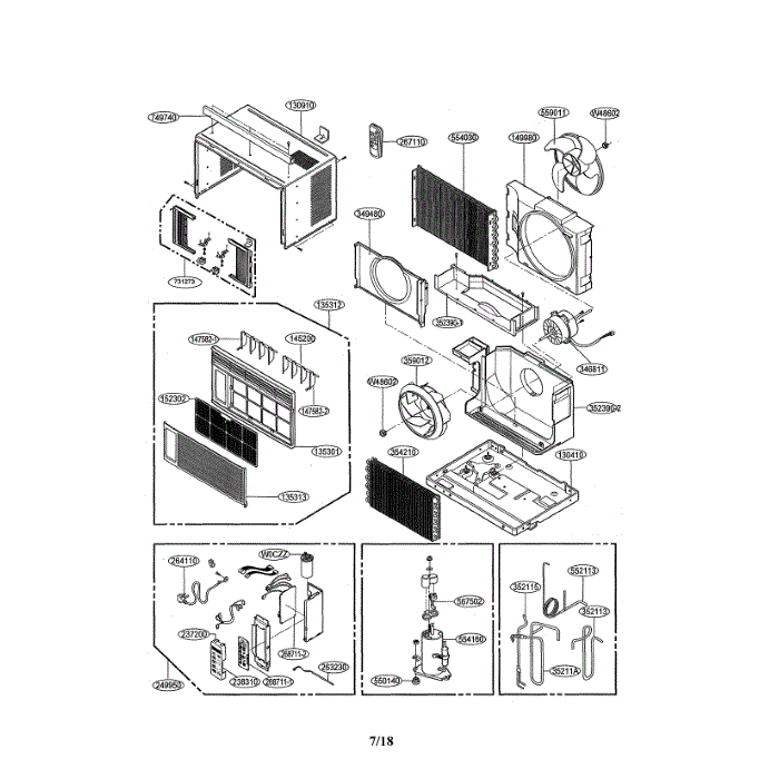Air Conditioner Diagram and Parts List for LW6012ER 00 LG Air Conditioner