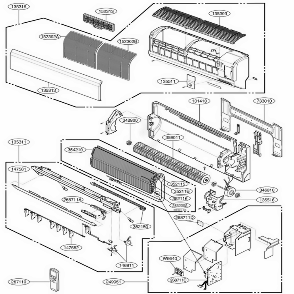 Indoor Unit Diagram and Parts List for LS090CE AWHAEUS LG Air Conditioner