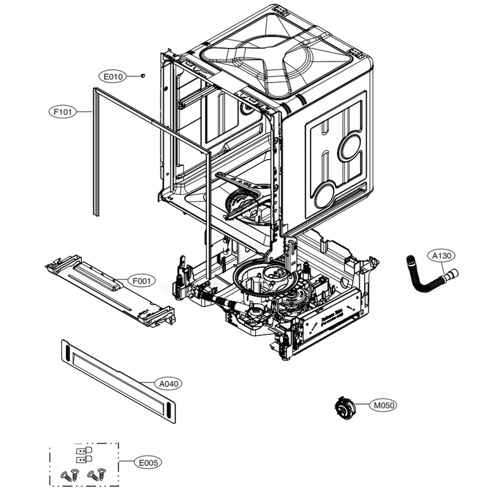 Main Diagram and Parts List for LDF5678ST ASTEEUS LG Dishwasher
