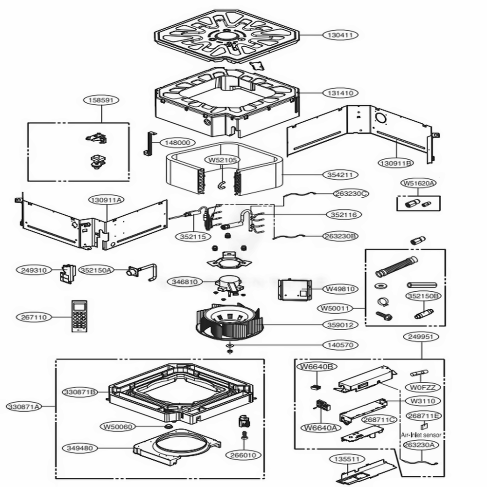 Tq Chassis Diagram and Parts List for LCN188HV4 BWHBEUS LG Air Conditioner