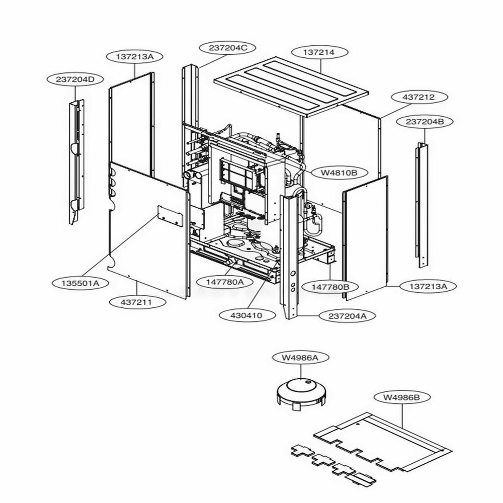 Pannel Part Diagram and Parts List for ARWB168DAS4 AWGBLUS LG Air Conditioner