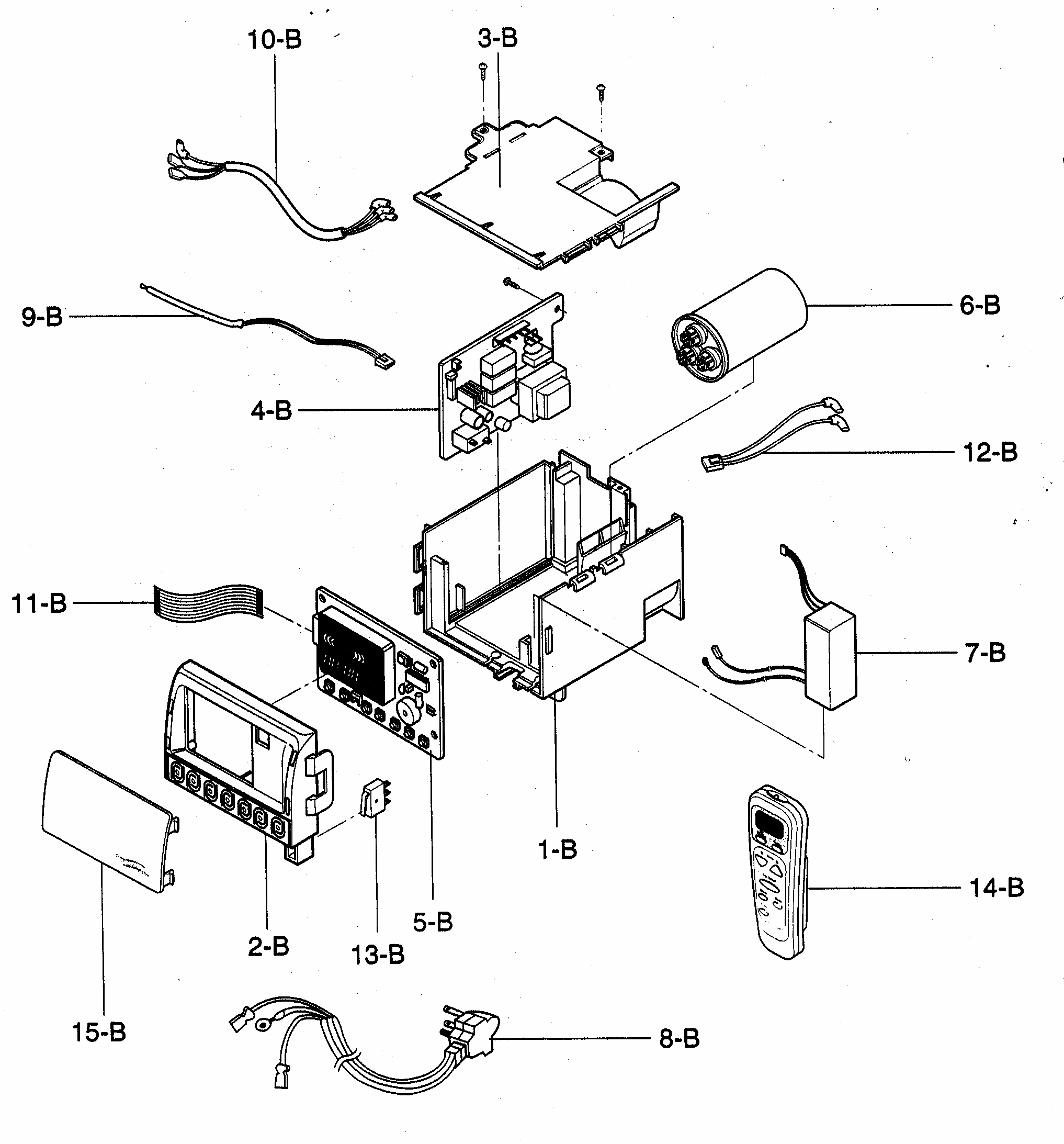 Control Box Assy Diagram and Parts List for 58073089300  Kenmore Air Conditioner