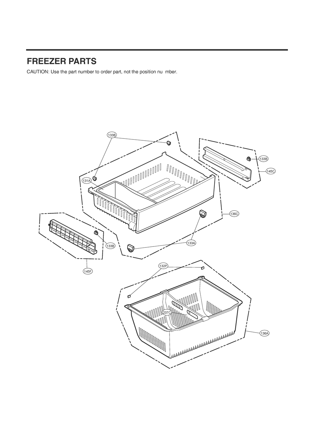 Freezer Parts Diagram and Parts List for GC-X288NSSM ASTCNA0 LG Refrigerator