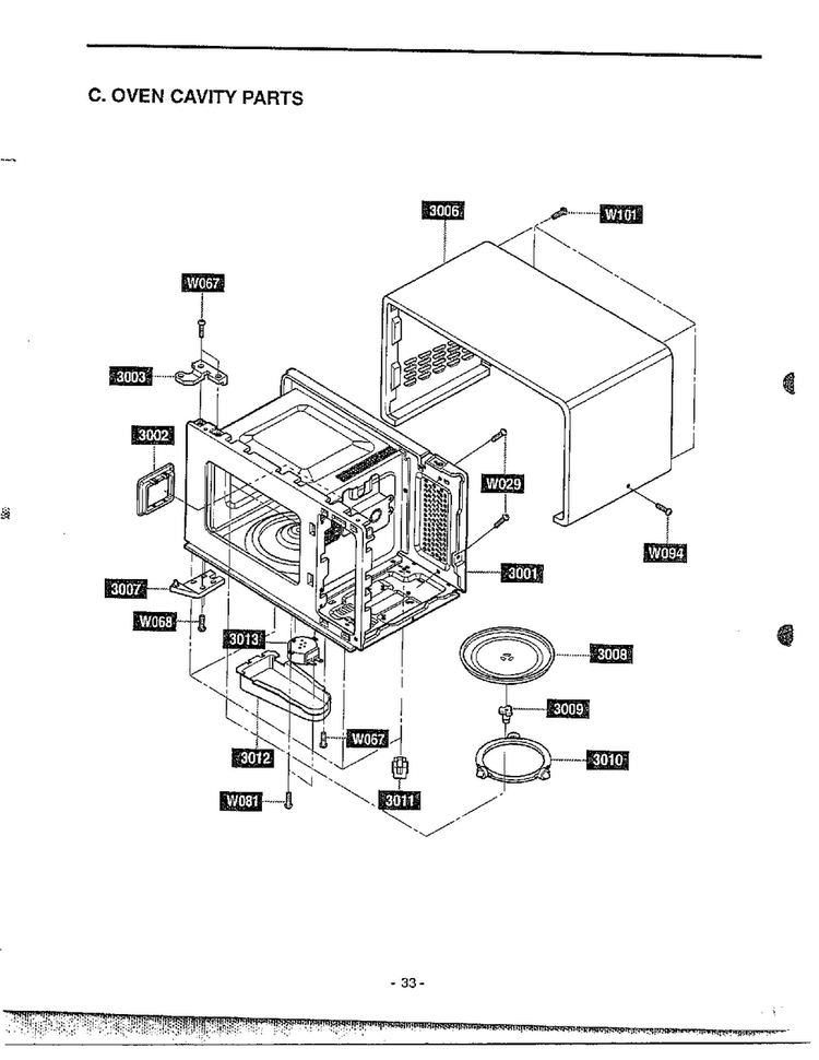 Microwave Assembly Complete Page 4 Diagram and Parts List for MA-682M  LG Microwave