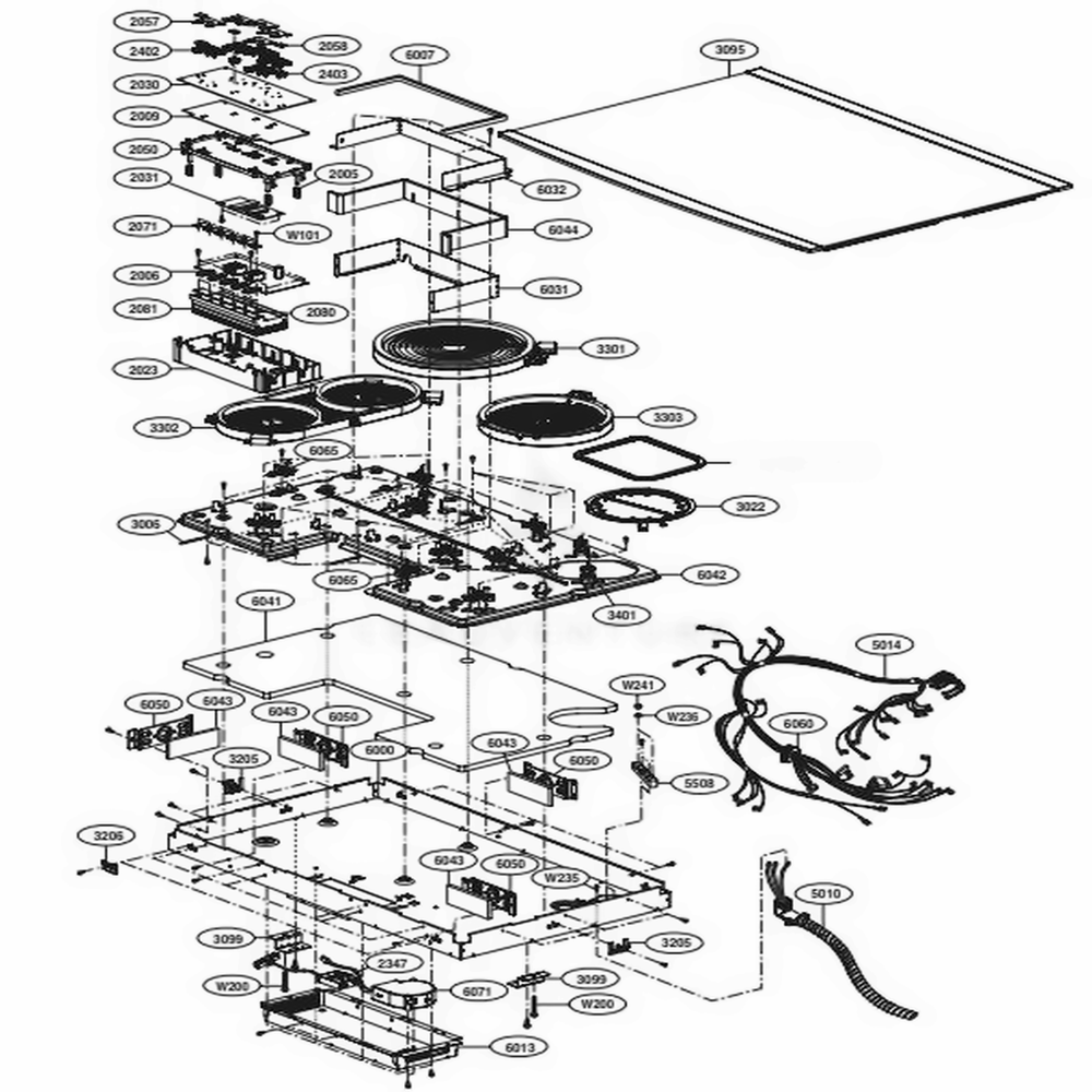 Main Diagram and Parts List for UPCE3664ST AS1LSGN LG Wall Oven