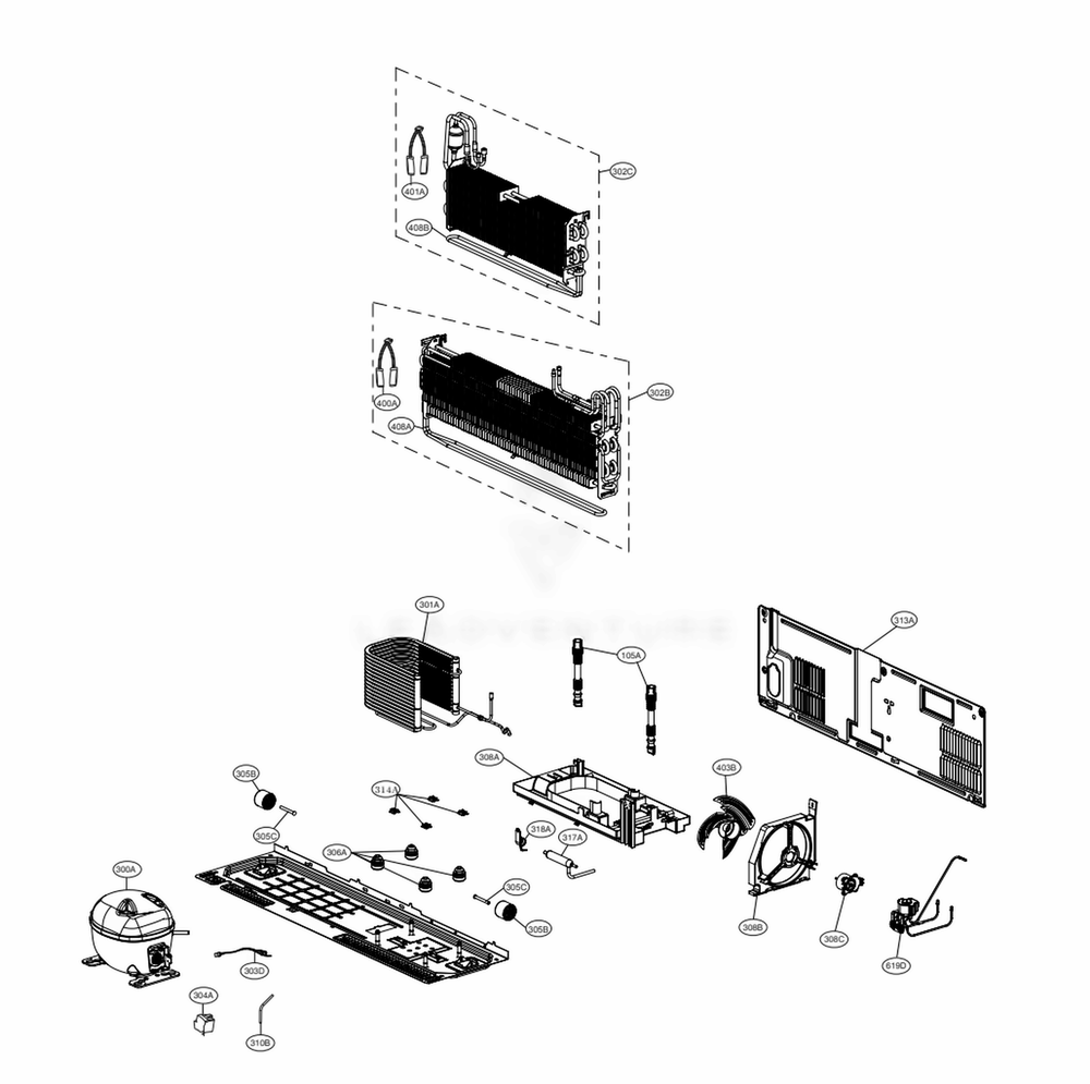 Cycle Parts Diagram and Parts List for LRFVS3006D ASBCNA0 LG Refrigerator