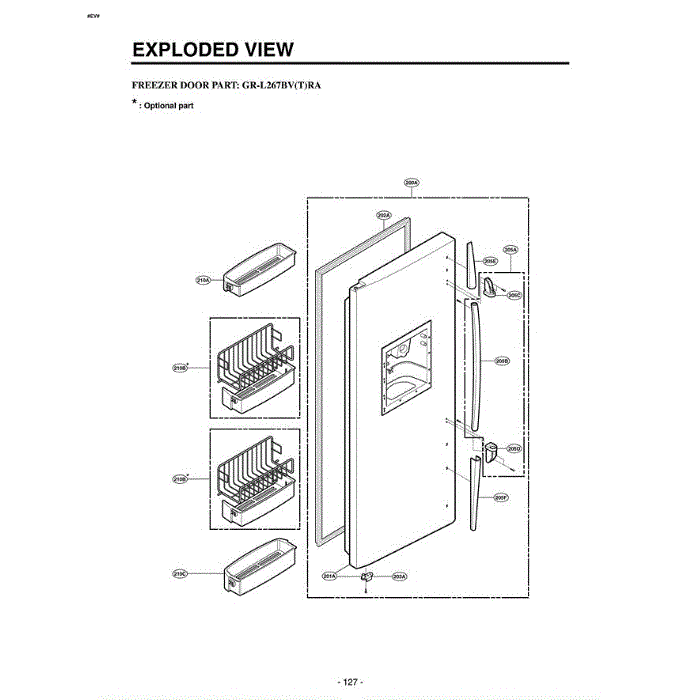 Section 1 Diagram and Parts List for LRSC26912TT ATICLGB LG Refrigerator