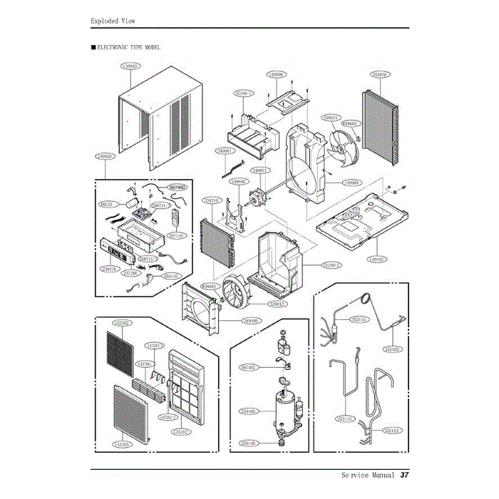 Section Diagram and Parts List for LWHD1000CR AWYAHDP LG Air Conditioner