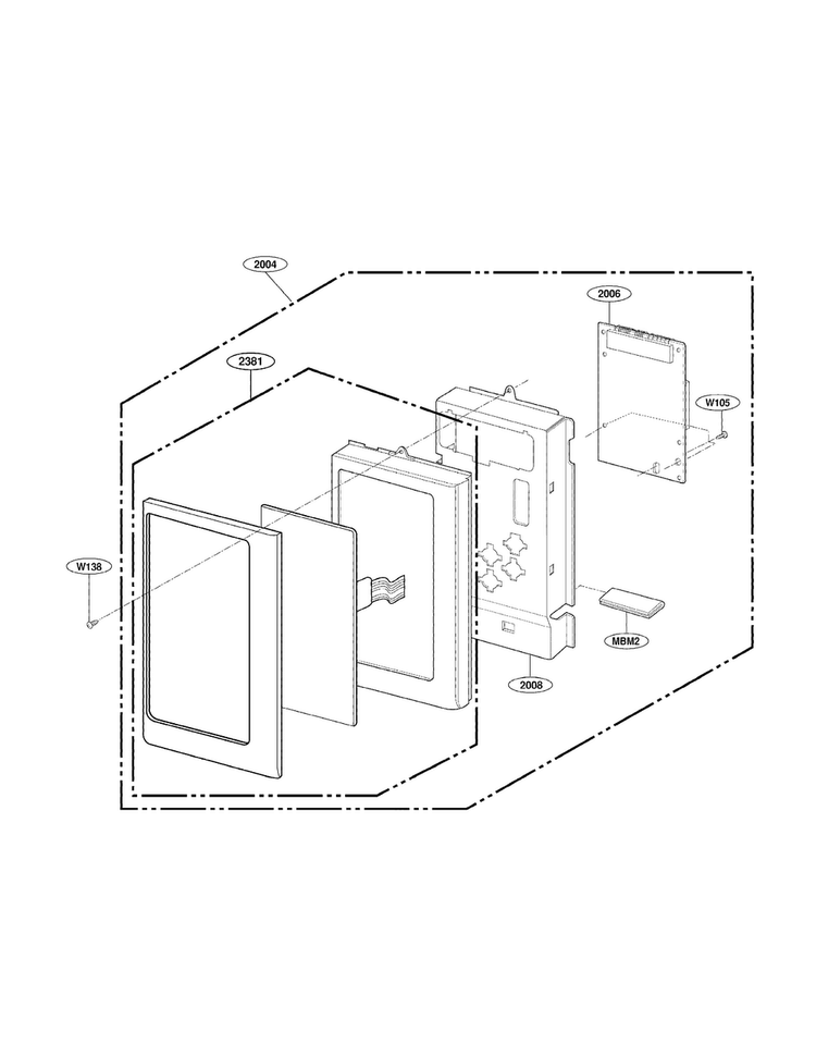 Controller Parts Diagram and Parts List for LMV1976ST01  LG Microwave