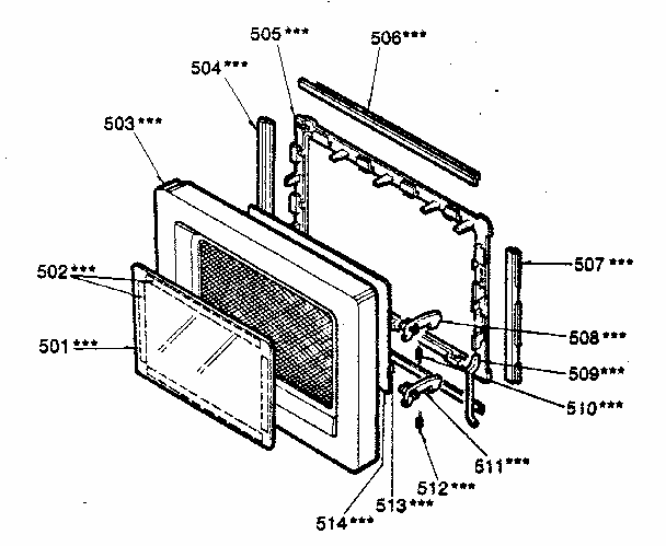 Door Parts Diagram and Parts List for 7218811280  Kenmore Microwave
