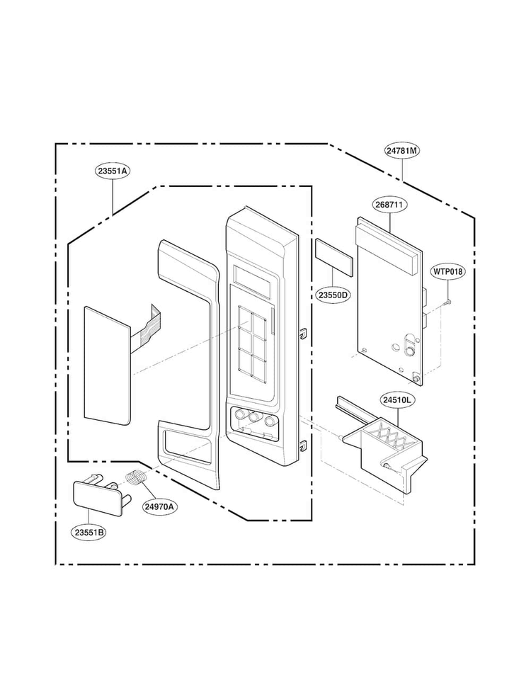 Controller Parts Diagram and Parts List for LRM2060ST  LG Microwave