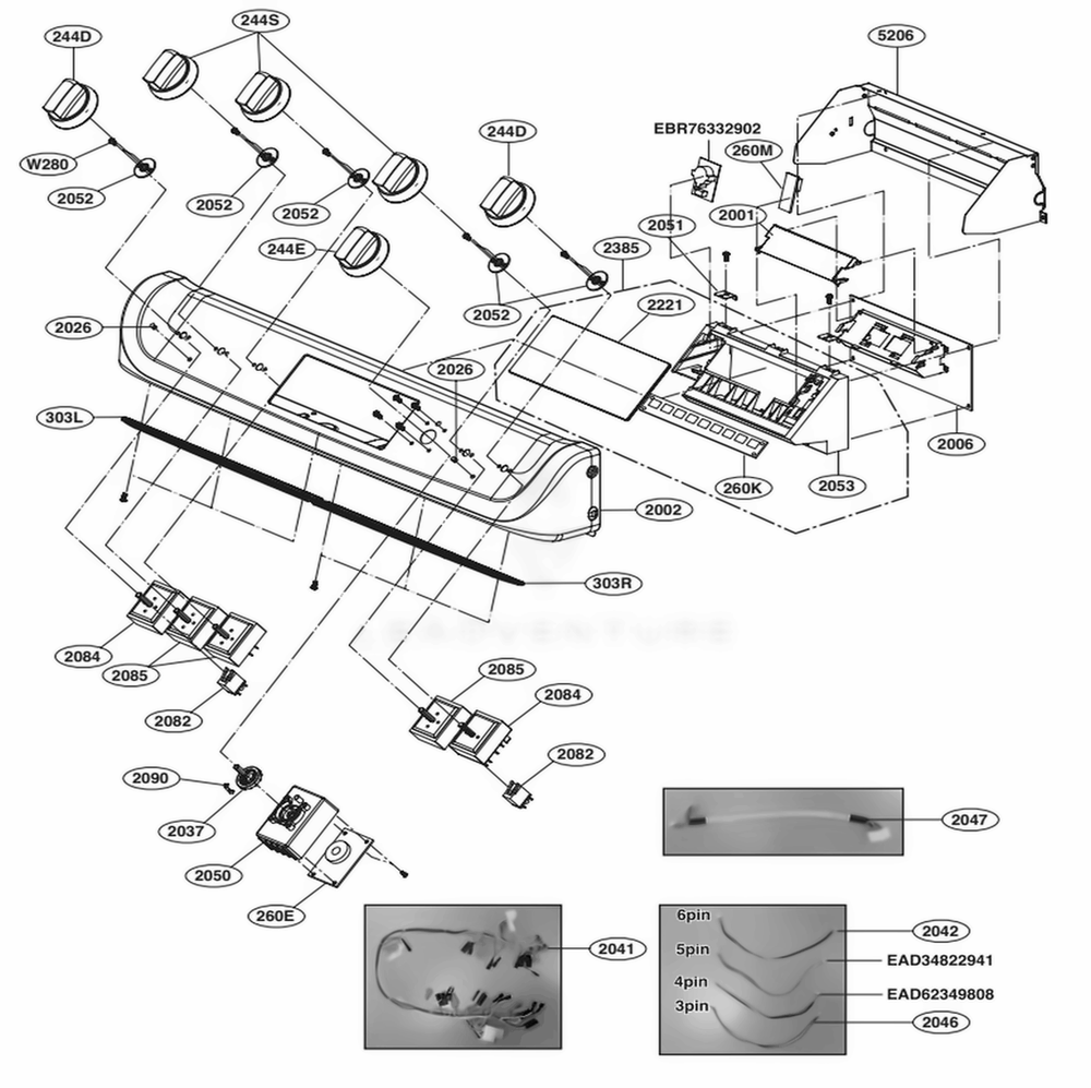 Controller Parts Diagram and Parts List for LSE4613BD ABDLLGA LG Range